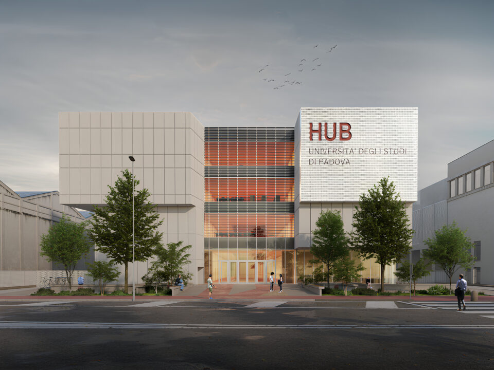rendering dell'hub di ingegneria a padova
