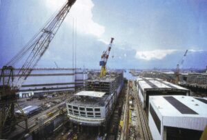 view of the shipyard seen from above