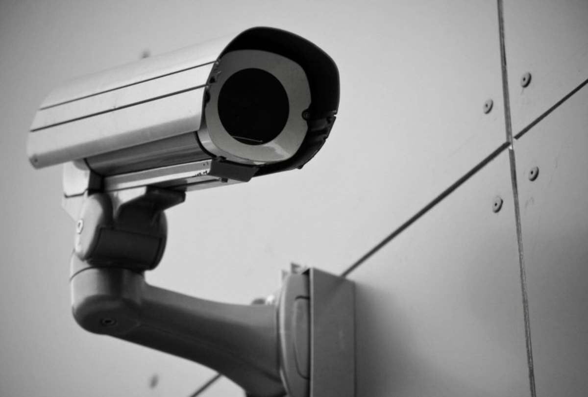 white camera in strategic position