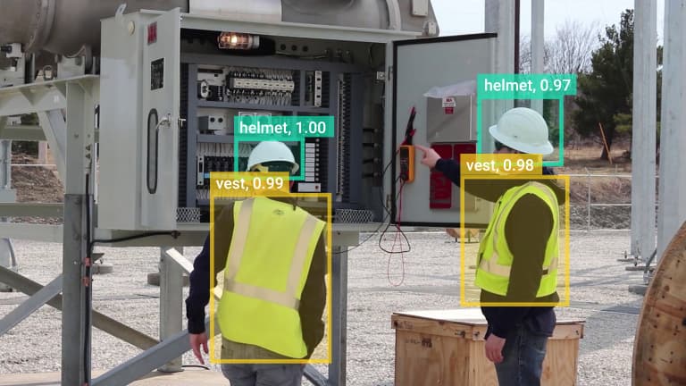 time lapse camera long term: workers with personal protective equipment for workplace safety